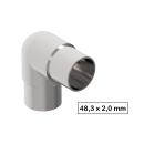 Edelstahl Eckbogen 90 Grad 48,3 mm V2A Rohrverbinder Eckverbinder abgerundet Steckfitting
